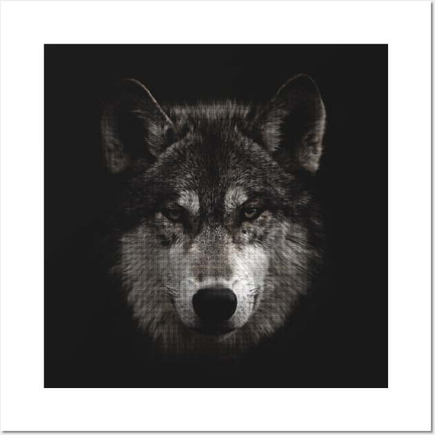 Animal Wolf Halftone Wall Art by petterart